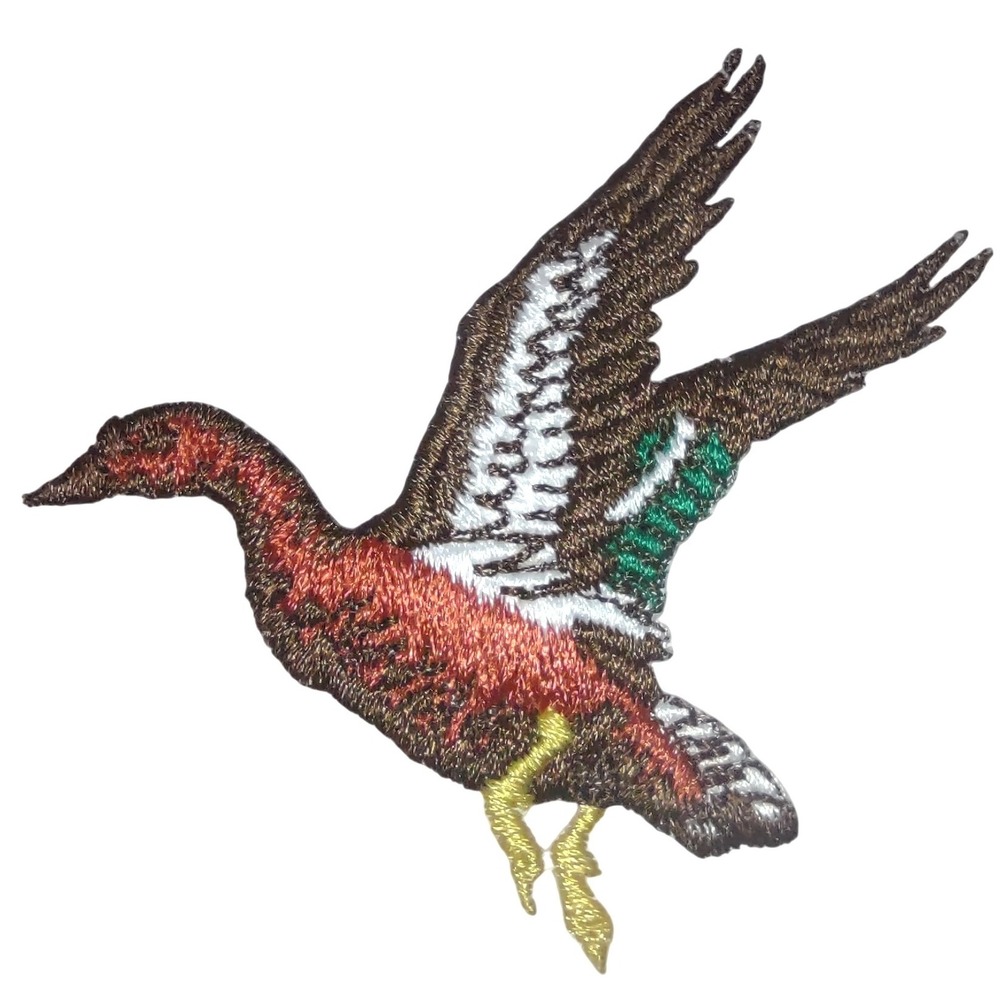 Flying Red Mallard Duck Embroidered Iron On Patch Applique‎ Hunting DIY